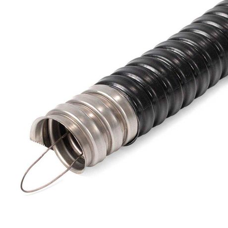 Металлорукав МРПИнг «INOX» 50 с протяжкой из нержавеющей стали в ПВХ-изоляции КВТ 104465