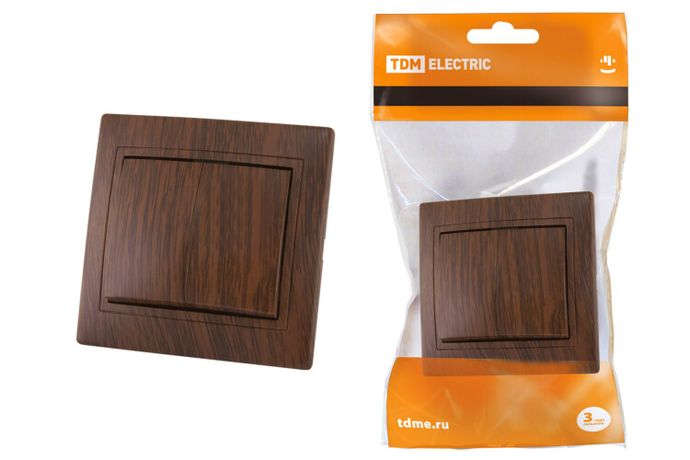 Выключатель 2 кл. 10А "ЭКО" (бук) "Таймыр" | SQ1814-0302 TDM