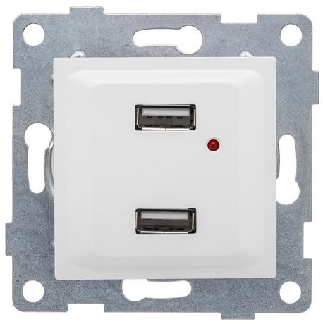 Розетка USB Ugra, механизм, двойной, белый - С11USB2-001 GUSI
