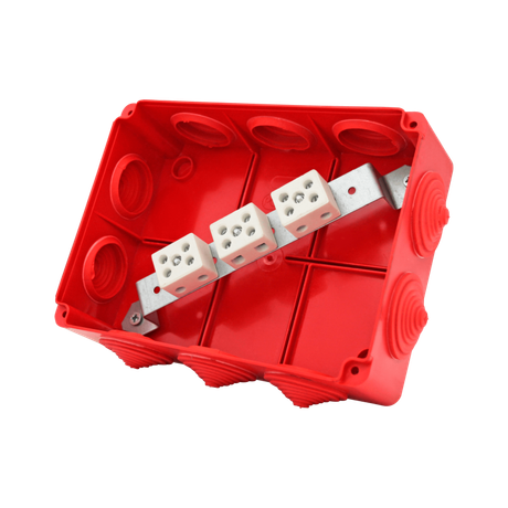 Коробка распределительная огнестойкая КРОПС-П6, IP55, 240х195х90 мм, для кабелей до 2,5 мм2, 20 клемм | FRJB-KM-P6-2.5-20-КРОПС-IP55 КМ-Профиль KR0147