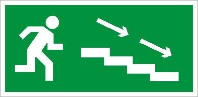 Пиктограмма (Пластина) По лестнице вниз направо (335х165) для LYRA | 2502000890 Световые Технологии