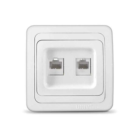 Розетка компьютерная 2-м СП Валери бел. UNIVersal 1082 Союз