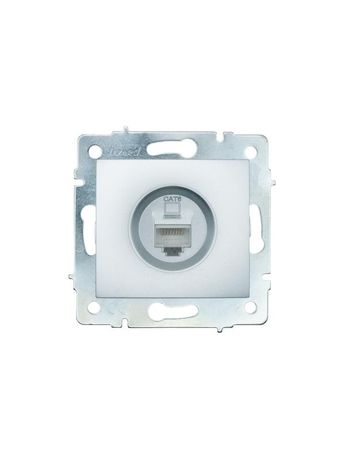 Розетка компьютерная 1-м СП KARINA IP20 RJ45 кат.6 механизм матов. серебр. LEZARD 707-4388-140 LEZARD арт. 707-4388-140