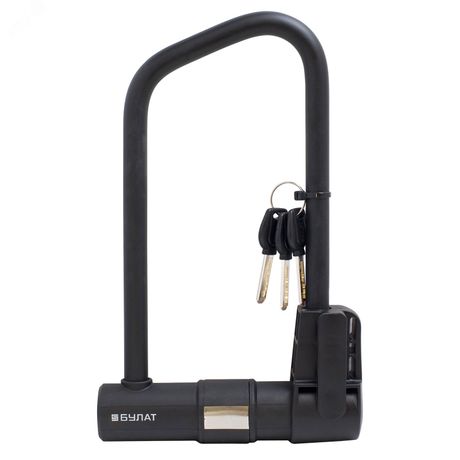 Замок навесной БУЛАТ ВС 387-01 всепогодный 3кл d=165 мм с креплением на раму велосипеда - 14031 ПТК