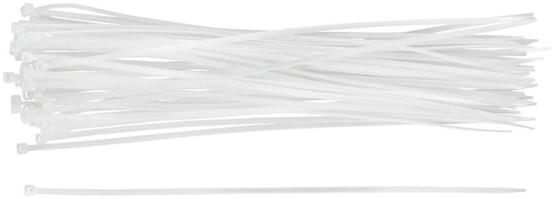 Хомуты нейлоновые, белые для проводов, 50 шт., 300X3 - 60423 РОС