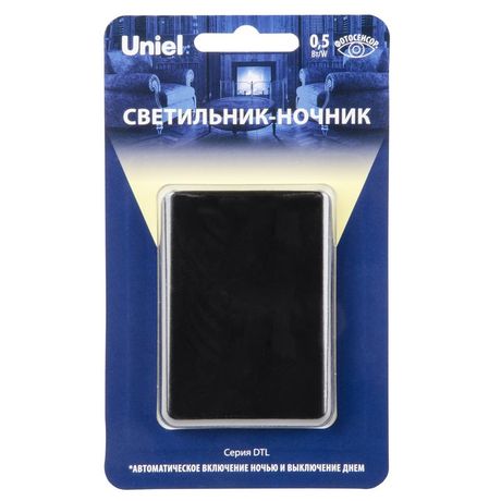 Прямоугольник DTL-320 С фотосенсором (день-ночь) Черный ТМ Uniel - UL-00007222 Светильник-ночник-
