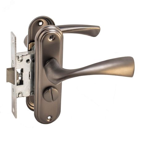 Защелка БУЛАТ ЗЩ1-Д03.03 (Л) НОМОС графит ЛЕВАЯ ВНУТР/ПРАВАЯ НАРУЖНЯЯ с фиксацией - 13961 ПТК