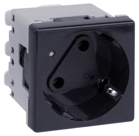 Механизм розетки Schuko Simon Connect 16А 250В 2P+E 45х45мм с блок. безвинт. клеммы графит KS11-14