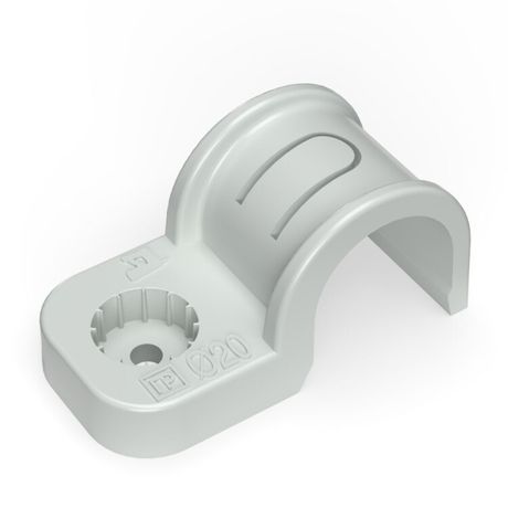 Крепеж-скоба пластиковая односторонняя для прямого монтажа серая в п/э д20 (50шт/600шт уп/кор) | PR13.0369 Промрукав Строитель