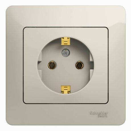 Розетка 1-м СП Glossa 16А IP20 250В с заземл. в сборе молоч. SE GSL000942 APC