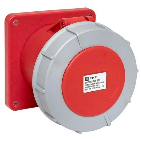 Розетка стационарная внутренняя 3452 3Р+РЕ+N 125А 380В IP67 EKF PROxima | ps-3452-125-380