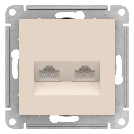 Розетка компьютерная 2-м AtlasDesign RJ45 кат.5E механизм беж. SE ATN000285 APC