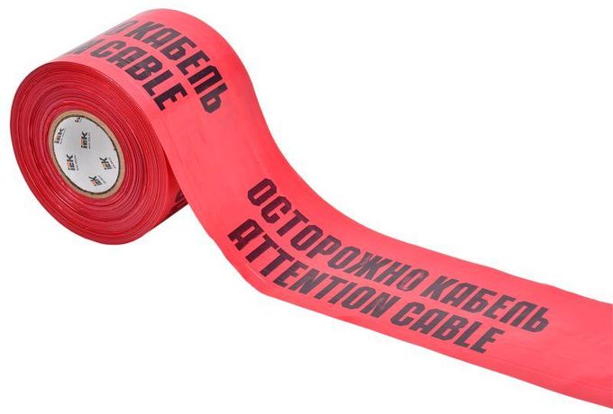 Лента сигнальная ЛСЭ-750 'Осторожно кабель' (750мм-200мкм) 100м - UST20-100-750-200-K04 IEK