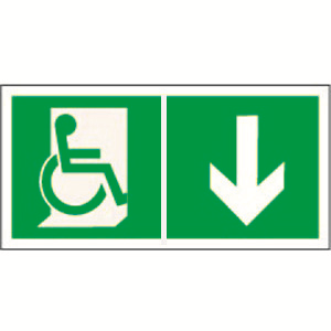 Пиктограмма (Пластина) "Указатель двери эвакуационного выхода МГН" BL-3015B.E70 | a18352 Белый свет BS