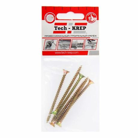 Саморез ШУж 5,0х70 пот. гол. (6 шт) - пакет ( 0,034 кг) | 102513 Tech-KREP