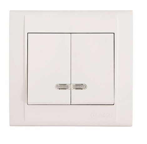 Выключатель 2-кл. СП Defne 10А IP20 с подсветкой бел. Makel 42001023