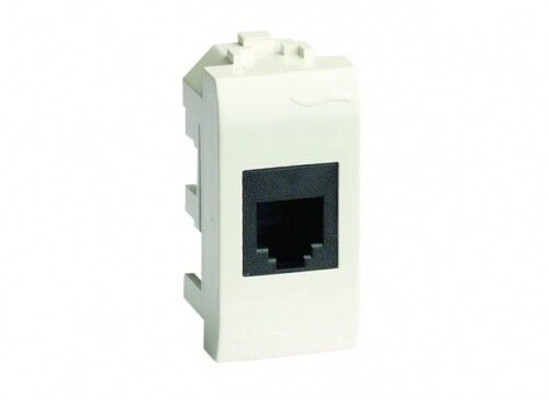 Компьютерная розетка RJ-45. кат.5E (экранированная. разъем AMP). слон. кость. 1мод. | 75647S DKC ДКС