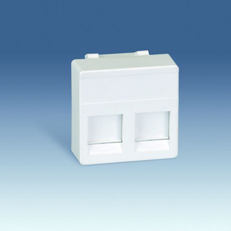 Адаптер на 2 RJ45(12) 75528-, 75540-, 75541-, 75544-39, широкий, шторки, S27, белый - 27486-35 Simon