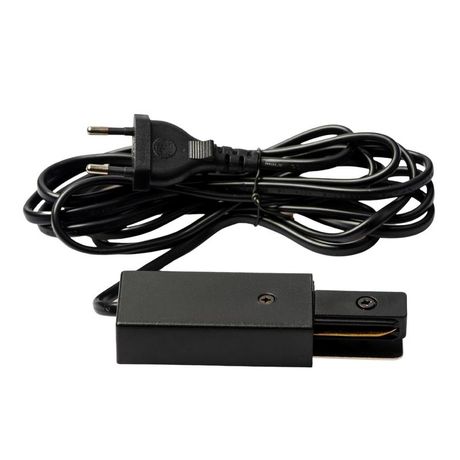 Ввод питания для шинопровода UBX-Q122 G02 BLACK 1 POLYBAG типа G с проводом 3м и вилкой 1ф черн. Volpe UL-00009306 Uniel