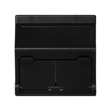 Плата наклонная защ. шторки на 2-мод. MD (RJ45 оптоволокно) 45х45мм графит Simon Connect KB80-14