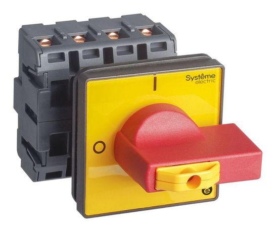 КРАСНОЙ РУКОЯТКОЙ НА ДВЕРЦУ 4 ВИНТА 1 ЗАМОК - MSD63460R ВЫКЛЮЧАТЕЛЬ-РАЗЪЕДИНИТЕЛЬ 4P 63A IP20 С APC