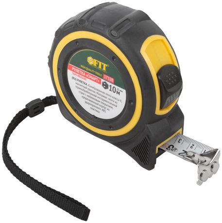 Рулетка Смарт 10мх25мм калибр. лента; нейлон. покрытие; магн. крючок; прорезиненный корпус FIT 17320 РОС