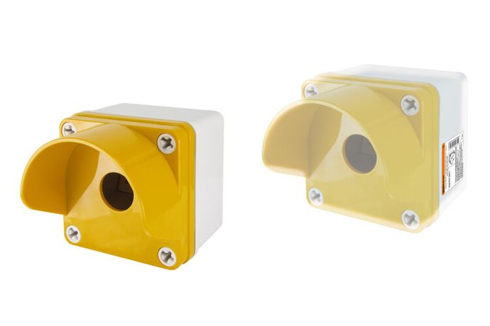 Корпус КП101 c козырьком для кнопок 1 место IP66 ABS желтый | SQ0705-0011 TDM