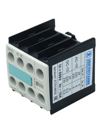 Электротехник 3RH1911-1FA11 1НО+1НЗ для контакторов типоразмера S00 фронтальный винтовые клеммы IP20 блок-контакт (ЭТ) | ET014832