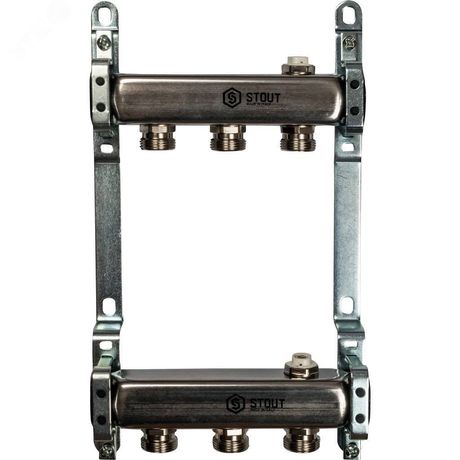 Коллектор из нержавеющей стали для радиаторной разводки 3 вых. - SMS 0923 000003 STOUT RG008P0S9Q7OAB