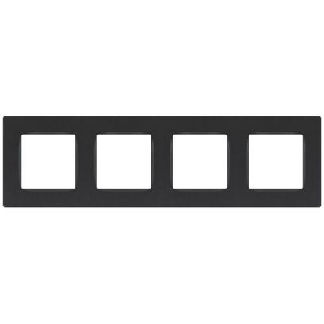 Рамка для розеток и выключателей Серия 12 12-5204-12 на 4 поста, Классик, графит | Б0067791 ЭРА