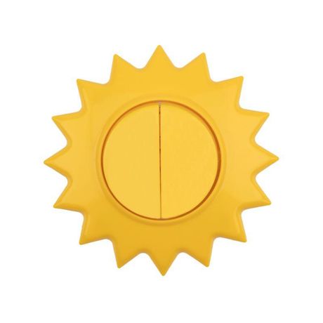 Выключатель двухклавишный HAPPY Солнце скрытой установки, желтый | KR-78-0618 Kranz