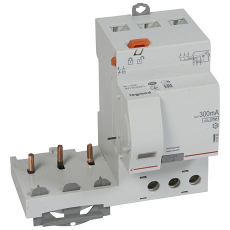 Дифференциальный блок DX3 - тип Hpi 300 мА 3П 400 В~ 63 А 3 модуля | 410489 Legrand