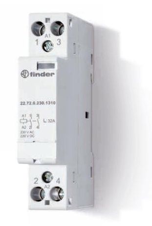 Контактор модульный 2NC 32А AgNi 24В AC/DC 17.5мм IP20 опции: мех.индикатор FINDER 227200241410