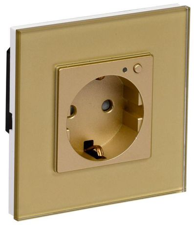 Розетка СП 16А WIFI+BLE стекл/р. защ. шторки iTEQ SMART зол. ONI IT-R16SFWBG-K22 IEK
