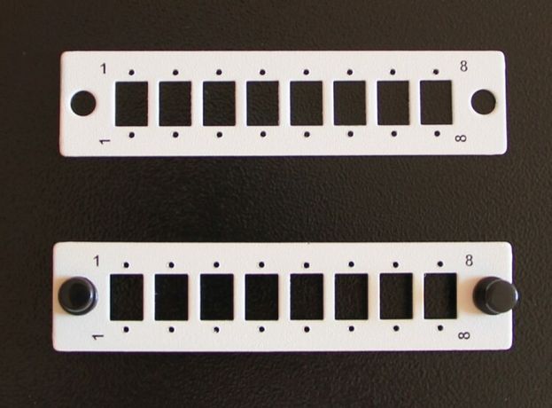 Панель лицевая FO-FP-W140H42-8SC/DLC-GY (модуль) для установки 8-SC(DLC), с отверстиями М2 крепления адаптера, серая | 250391 Hyperline