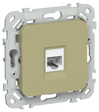 Розетка компьютерная СП FLITE РК5е-1-0-ФлО RJ45 кат.5E UTP механизм олив. IEK FI-K12-1-K26 IEK арт. FI-K12-1-K26