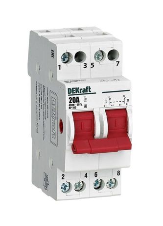 Трехпозиционный выключатель-разъединитель 2P 20A ВР-103 | 17207DEK DEKraft APC