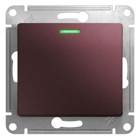 Переключатель проходной 1-кл. СП Glossa 10А IP20 (сх. 6а) 10AX с подсветкой механизм баклажан. SE GSL001163 APC