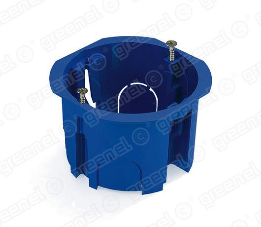 Коробка установочная 68х45 с саморезами (100шт) СИНЯЯ | GE40006-08 GREENEL