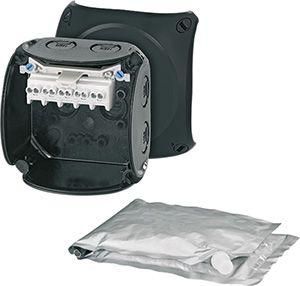 Коробка распределительная ОП 93х93х62мм с клемм. WP 0202 B черн. HENSEL 62000098