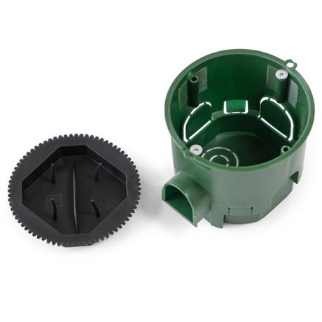 Коробка установочная 68х60 углубленная безгалогенная (HF) с саморезами и крышкой Промрукав 80-0550СКм Строитель