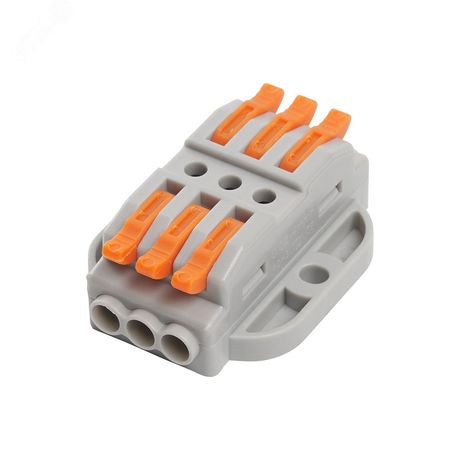 Клемма монтажная для фазных проводников, 3 контактные группы (1 ввод, 1 вывод на полюс) - LD222-430 FERON 39502