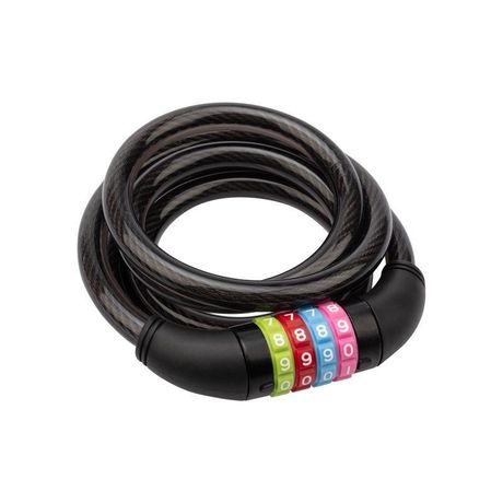 Тросовый кодовый замок взломостойкий для велосипедов и колясок 150 см черный | 79-0216 ЧЕТЫРЕ СЕЗОНА MEET