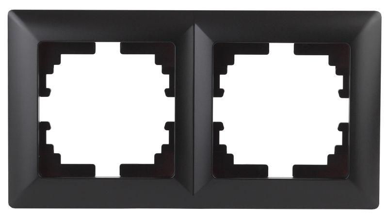 Рамка для розеток и выключателей 2 поста антрацит пластик Intro Solo 4-502-05 - Б0043414 ЭРА