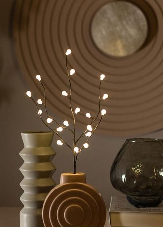 Ветвь имитация 45см черн. шар. 20LED 2хАА (не в компл.) КОСМОС KOC_INT-B123