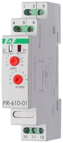 Реле тока РR-610-01 (исп.1 (20-110А); монтаж на DIN-рейке 35мм 230В 10А 1P IP20) F&F EA03.004.001 Евроавтоматика