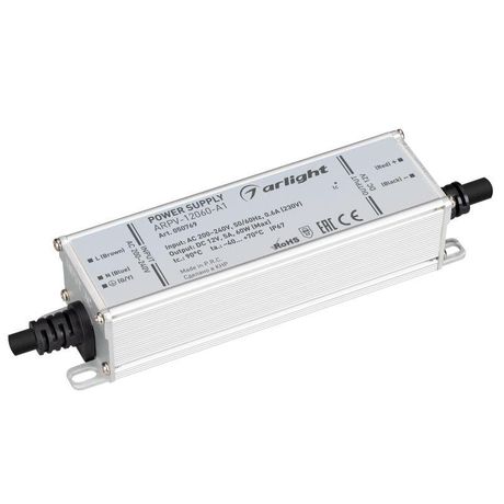 Блок питания ARPV-12060-A1 (12V, 5.0A, 60W) (ARL, IP67, металл, 3 года) - 050769 Arlight