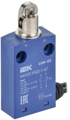 Выключатель концевой C6N-122 толкатель с нажимным роликом IP67 IEK - KKV12-P122-1-67