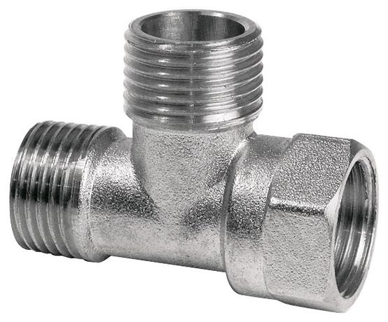 Тройник ВНН 1/2'х1/2'х1/2' переходной, никелированный - 02380 AQUALINK