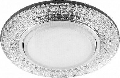 Светильник потолочный встраиваемый под лампу GX53 CD4020 20LED*2835 SMD 4000K, 15W GX53, без лампы, прозрачный, хром | 29473 FERON